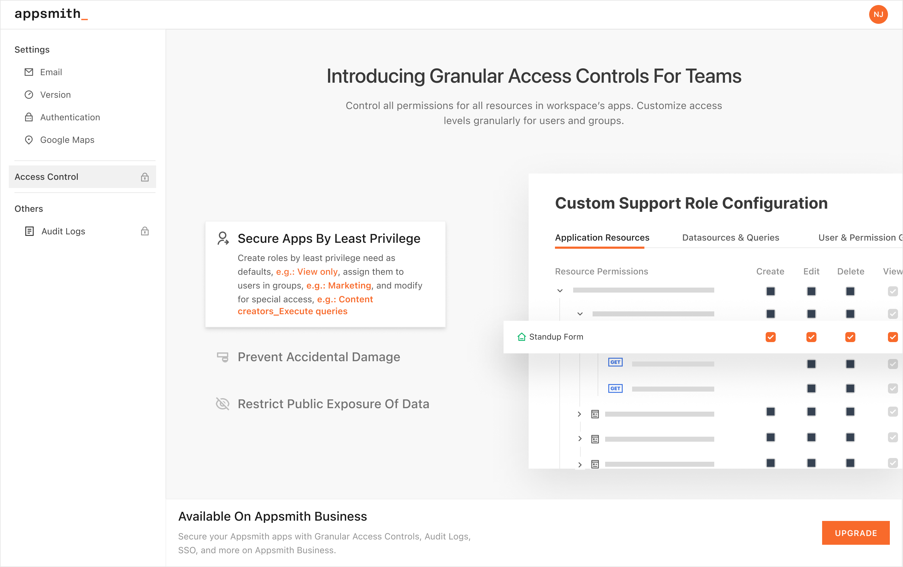 Appsmith Access Control: Framed least privilege as a practical way to secure application resources by role