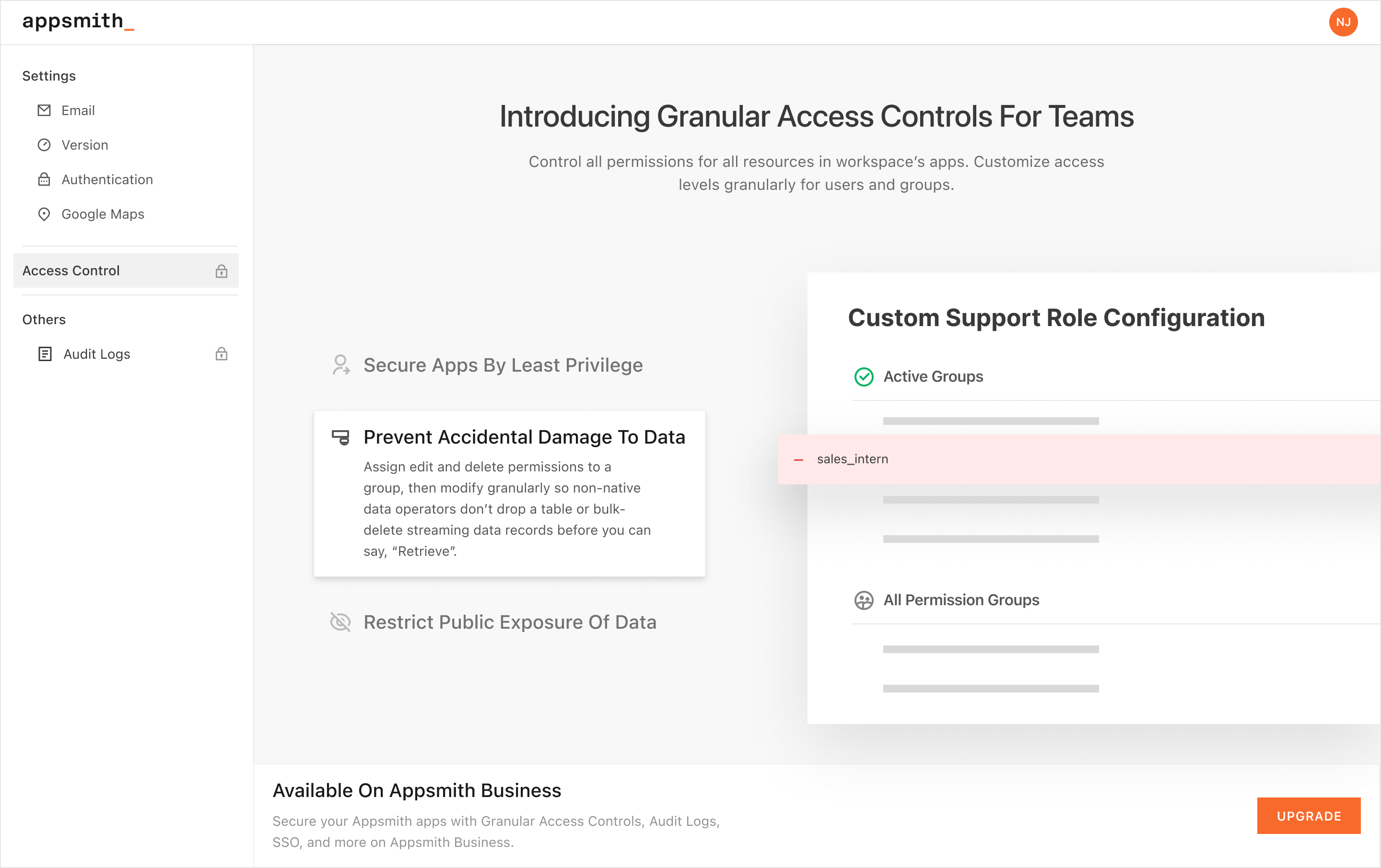 Appsmith Access Control: Connected granular permissions to preventing accidental changes and data damage