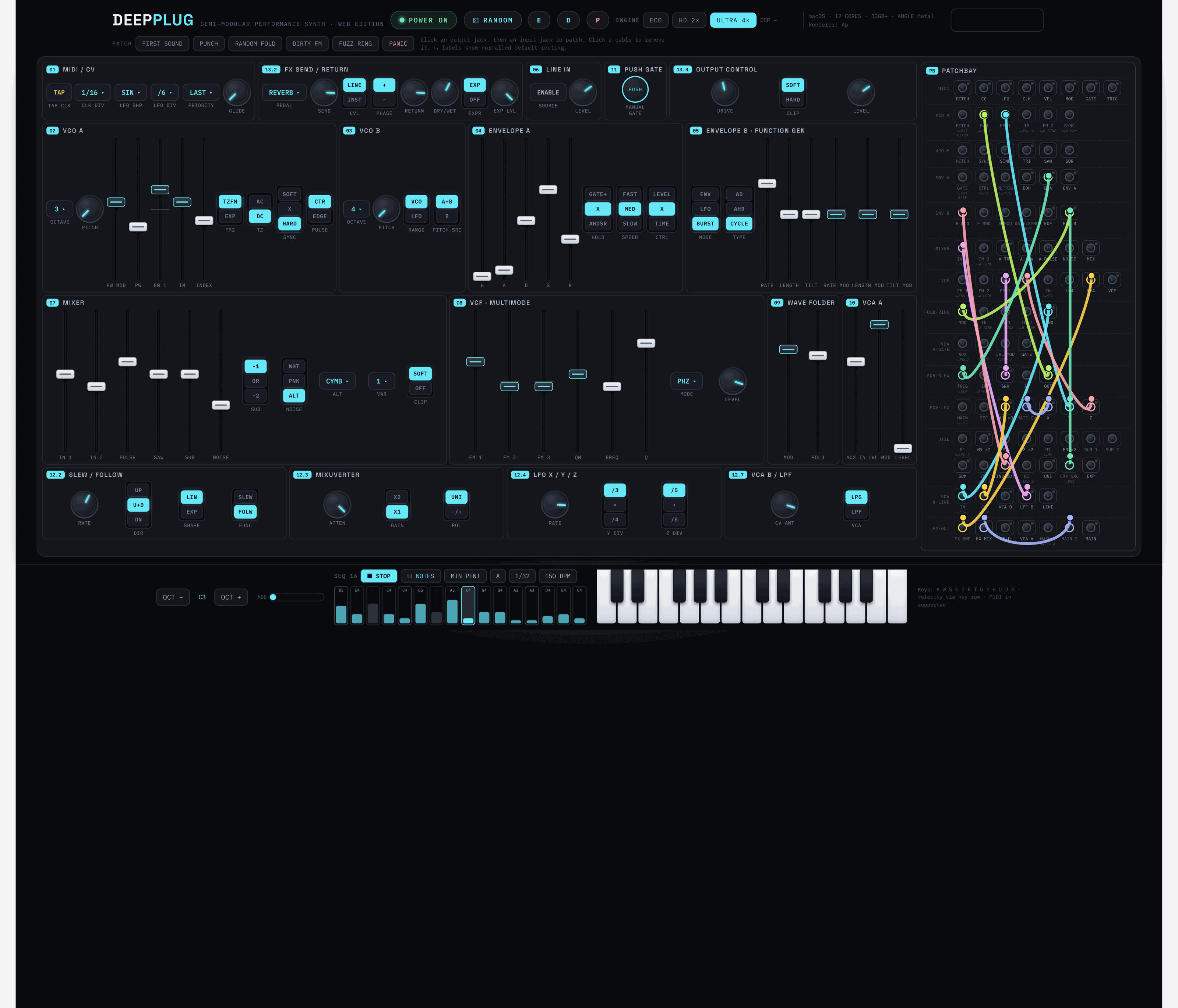 Browser Synths: DeepPlug in an alternate engine and effects state for deeper performance control