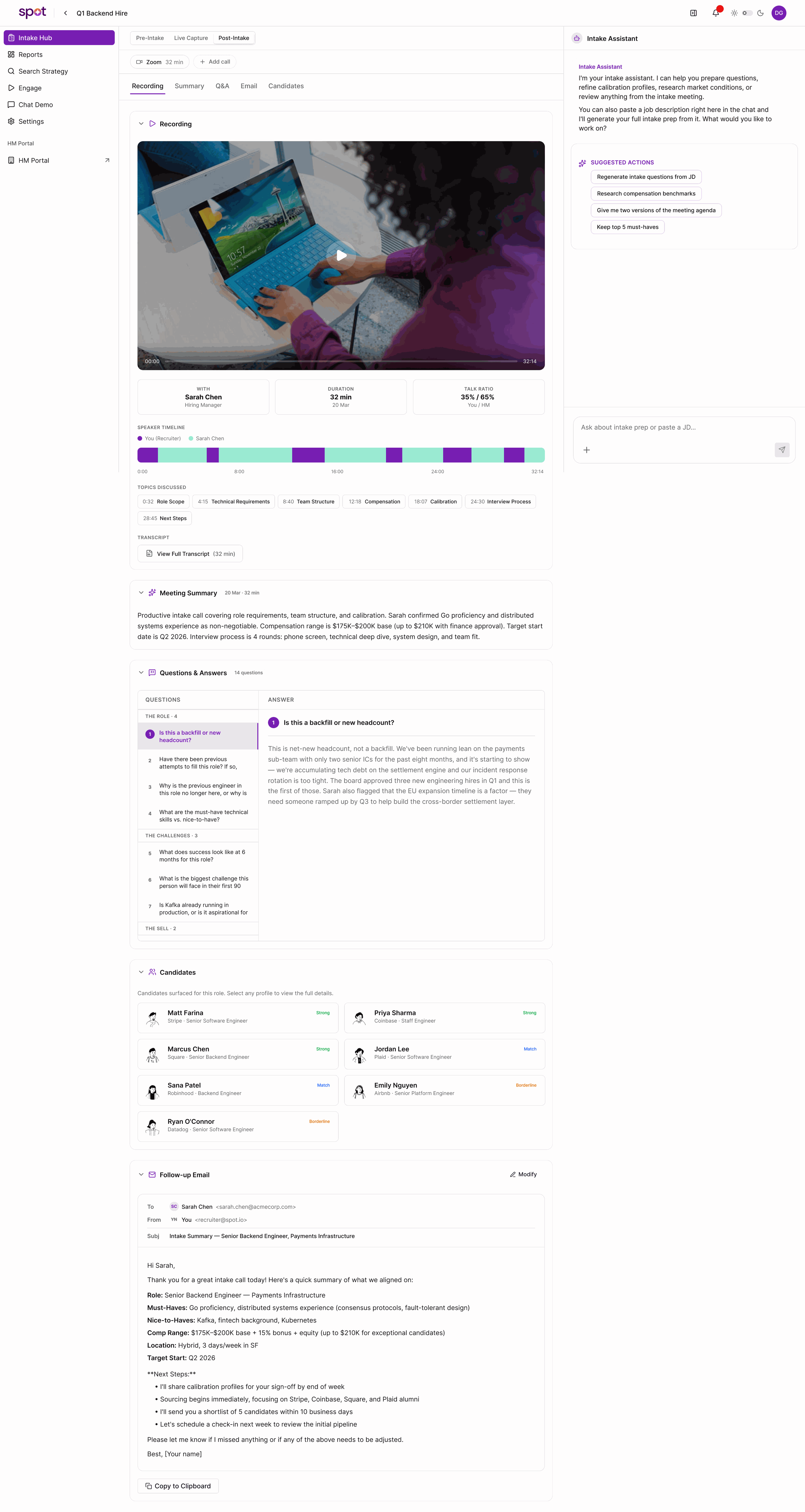 SPOT: Converted meeting evidence into a reusable post-intake decision record